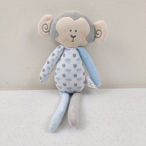 Saro Kalencom Plush Long Legs Monkey Baby Infant Rattle Toy Blue Lovey
